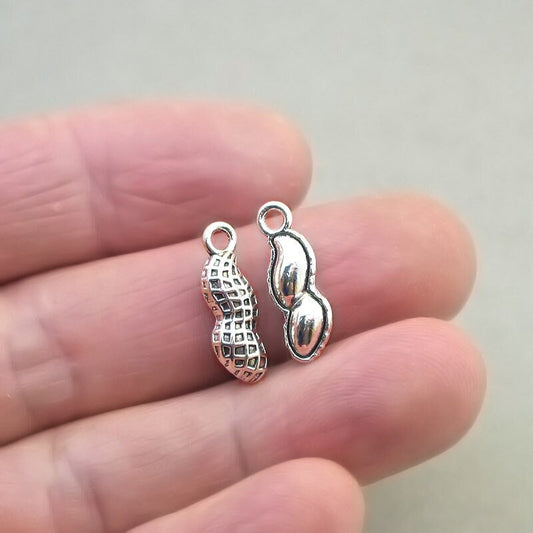 peanut and shell 3D charm antique silver CM1819S