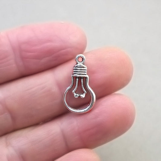 light bulb charm antique silver CM1799S