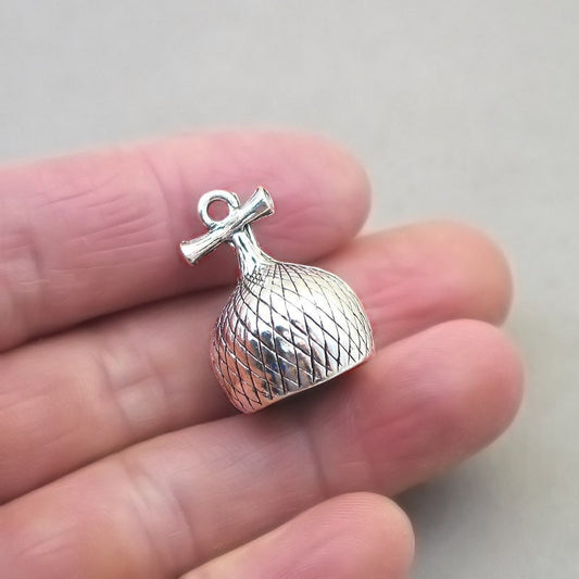 large acorn cap 3D  charm antique silver CM1801S