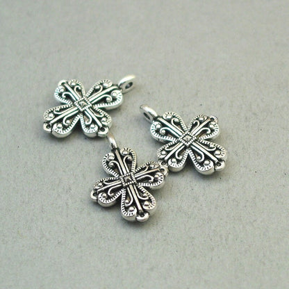 filigree cross charm antique silver CM1812S