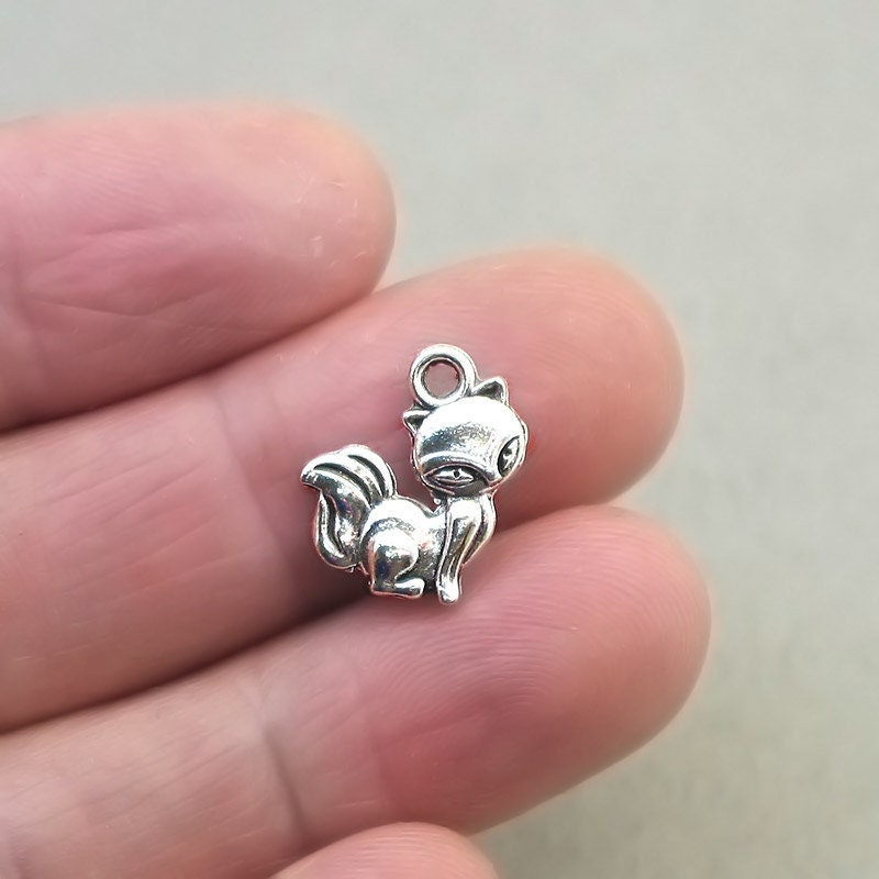 cute fox charm antique silver CM1814S