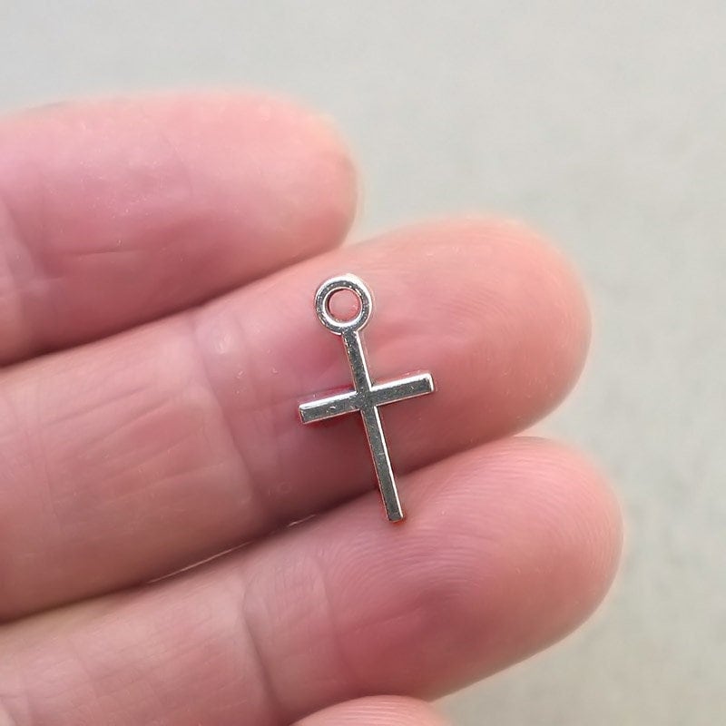 small cross charm antique silver CM1638S