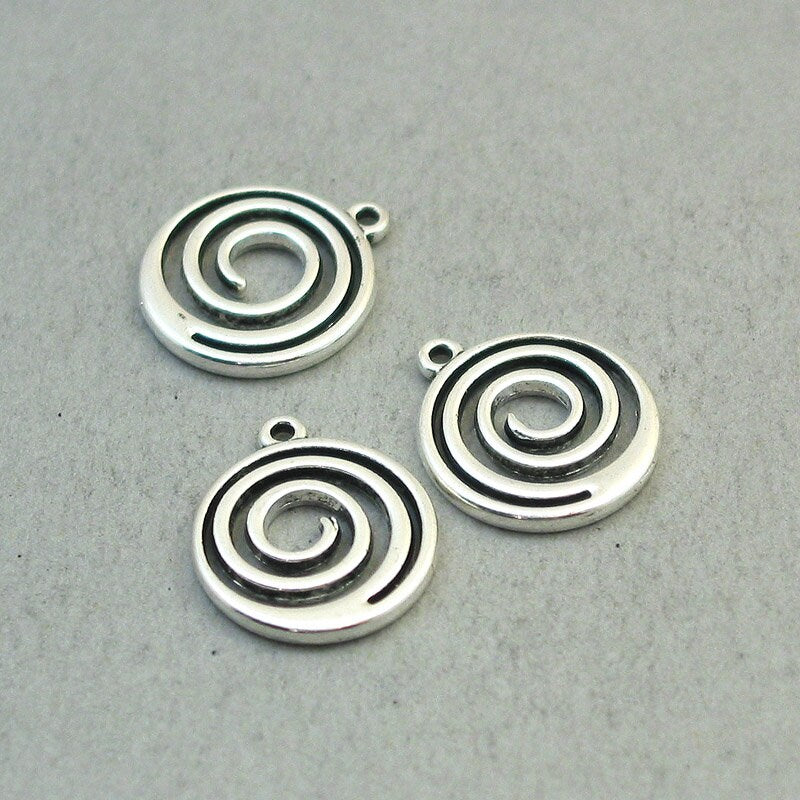 swirl charm antique silver CM1840S