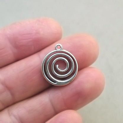 swirl charm antique silver CM1840S