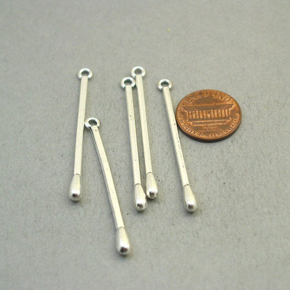 Matchstick charms, long match 3D pendants. Antique silver 49mm CM1853S