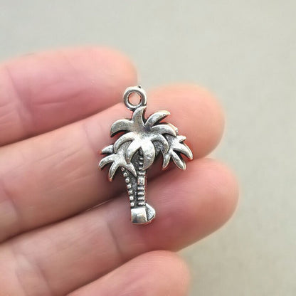 palm tree charm antique silver CM1856S