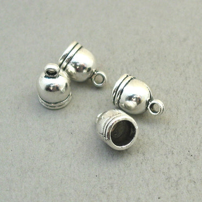 Bell charms, tassel cap pendants. Antique silver 8X12mm CM1854S