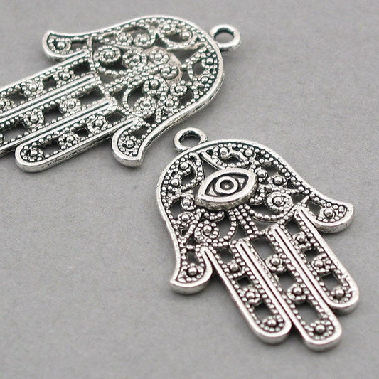 hamsa hand charm antique silver CM0070S