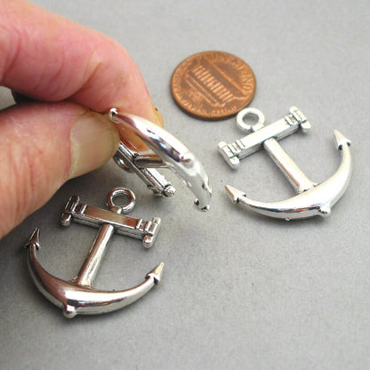 Anchor charms, large anchor pendants. Two sided. Antique bronze 30X33mm CM1884B