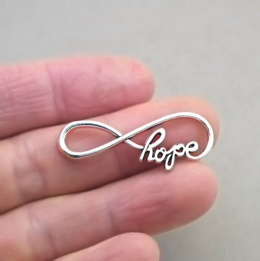 hope infinity charm connector antique silver CM1897S