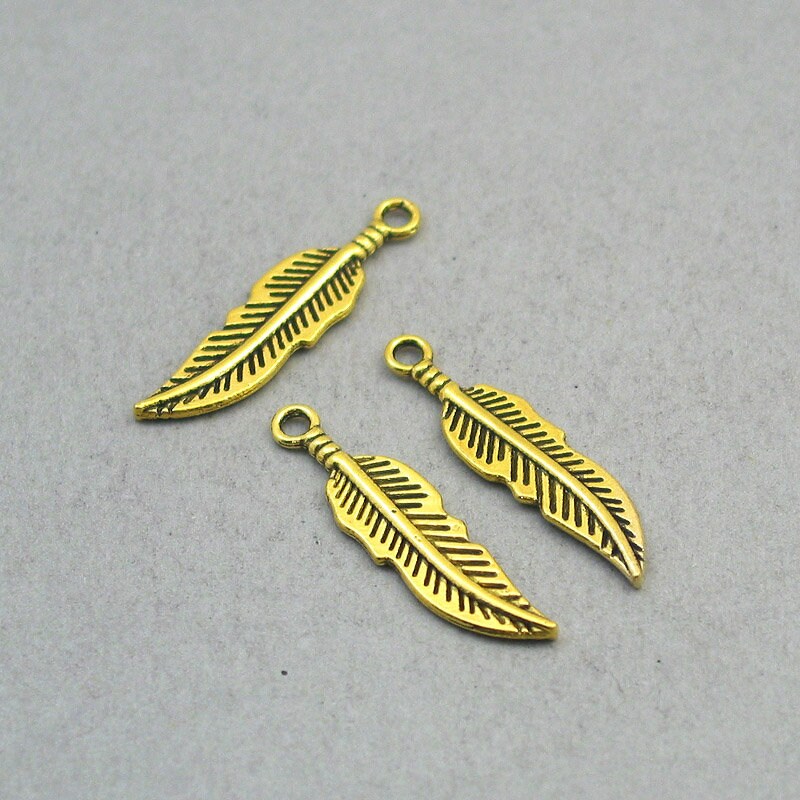 feather charm antique gold CM1663G