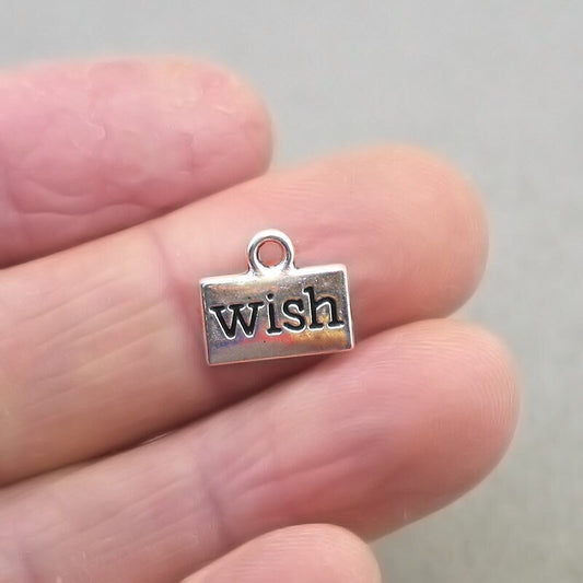 wish rectangle charms antique silver CM1904S