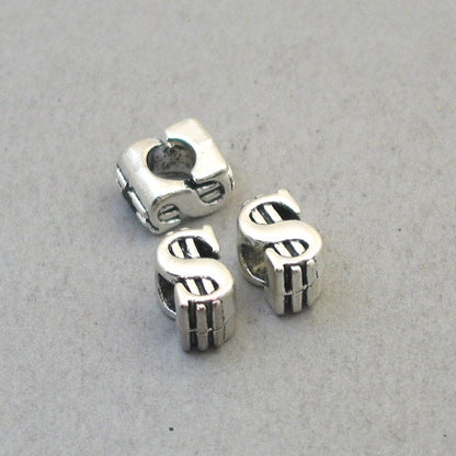 dollar sign large hole beads BD0252S