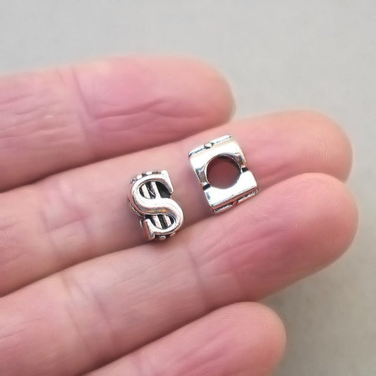 dollar sign large hole beads BD0252S