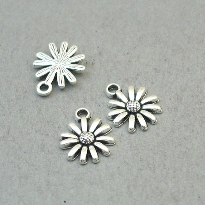 daisy flower charm antique silver CM1912S