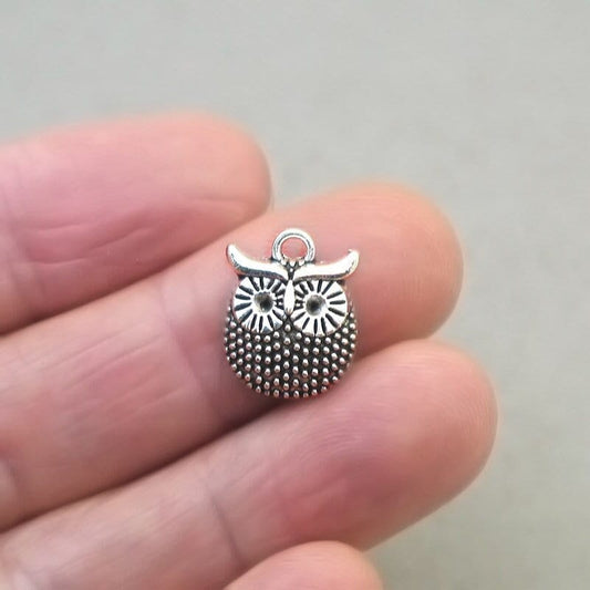 owl charm antique silver CM1910S