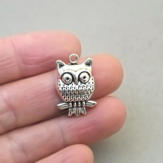 owl charm antique silver CM1913S