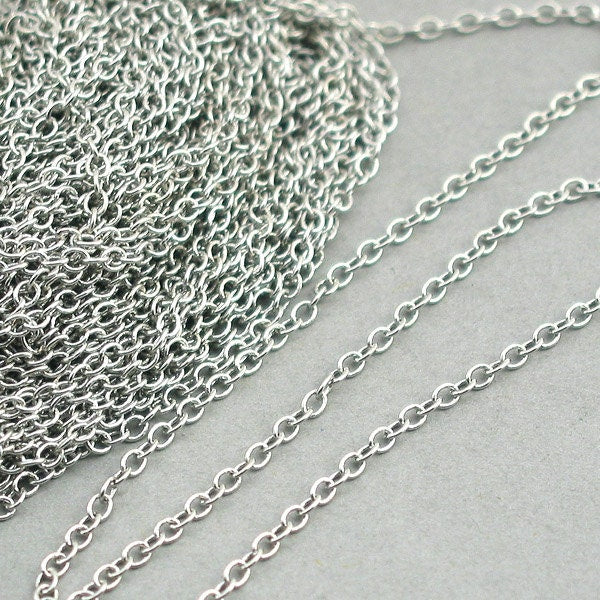 silver plated brass 2mm cable chain CHS0101