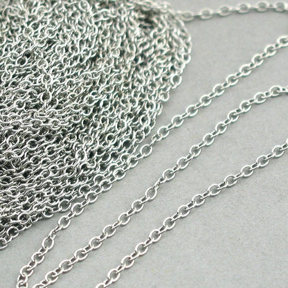 silver plated brass 2mm cable chain CHS0101