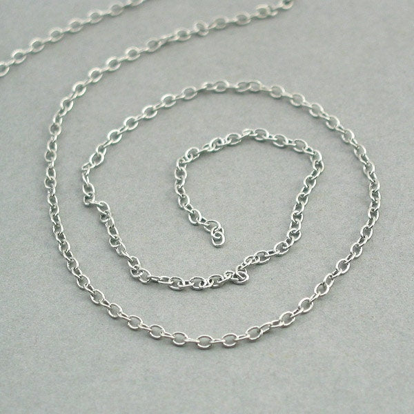 Cable Chain, 2mm cable chain, silver plated brass, CHS0101